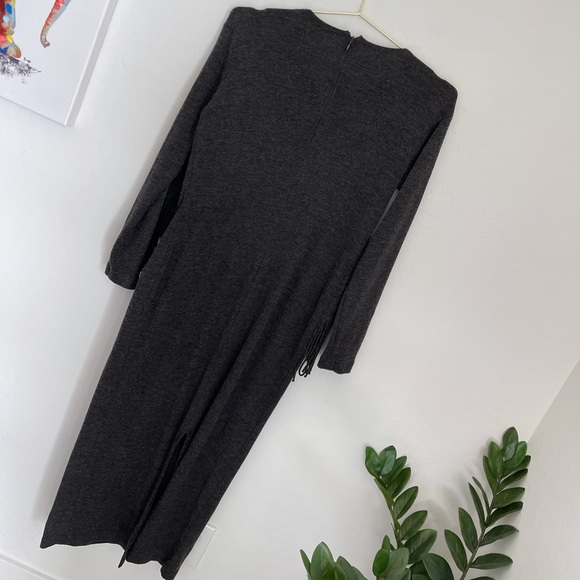 Maggy London Wool Blend Fringe Maxi Dress Sz S - Picture 5 of 7